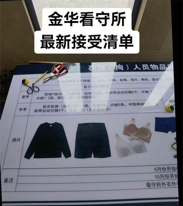 金华看守所2025年8月最新接收清单